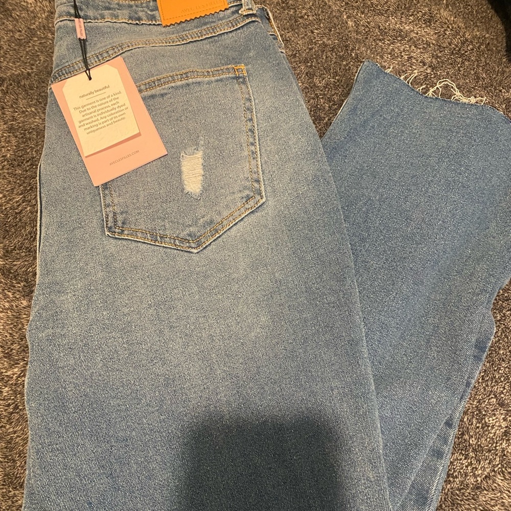 Avec les filles jeans high rise distressed